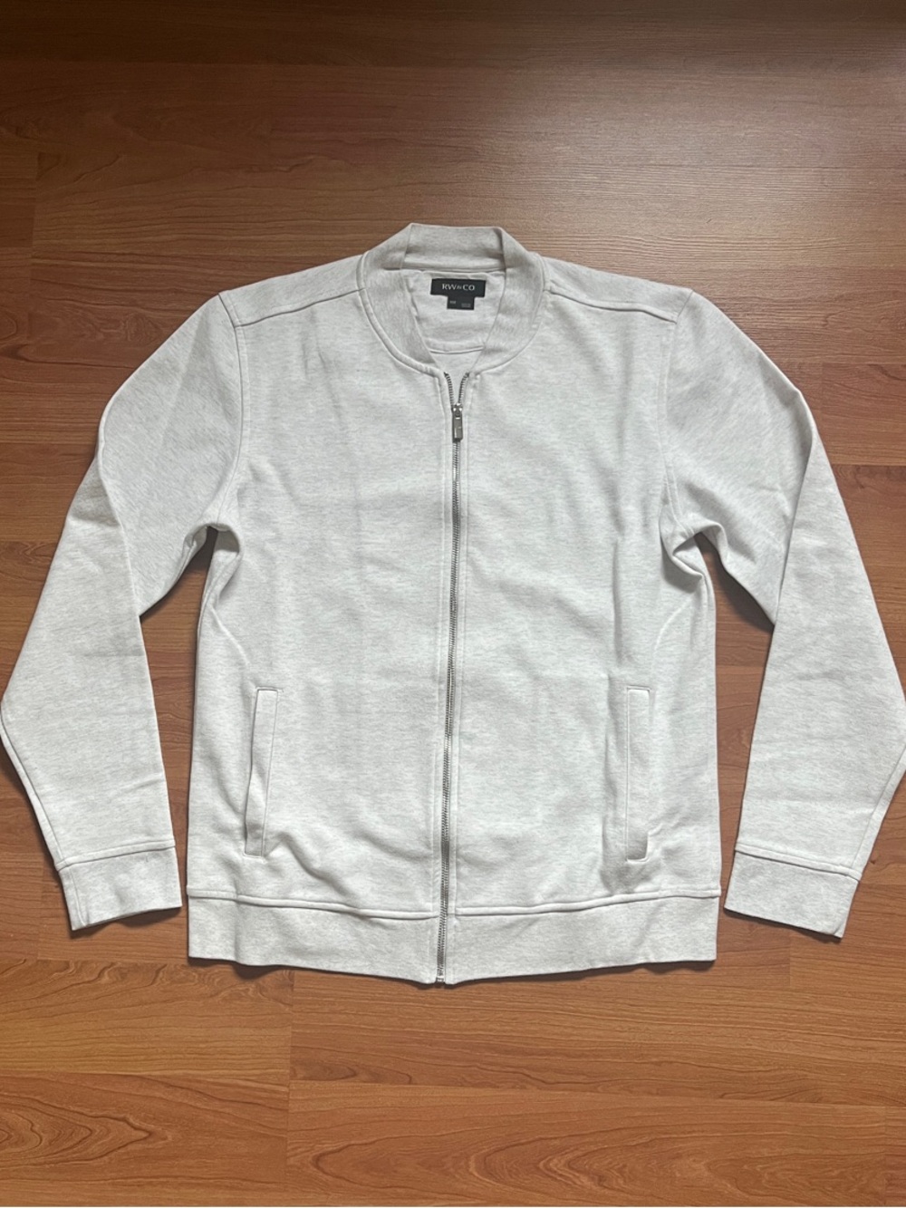 RW&CO. Light Gray Men’s Full-Zip Bomber-Style Sweater Jacket